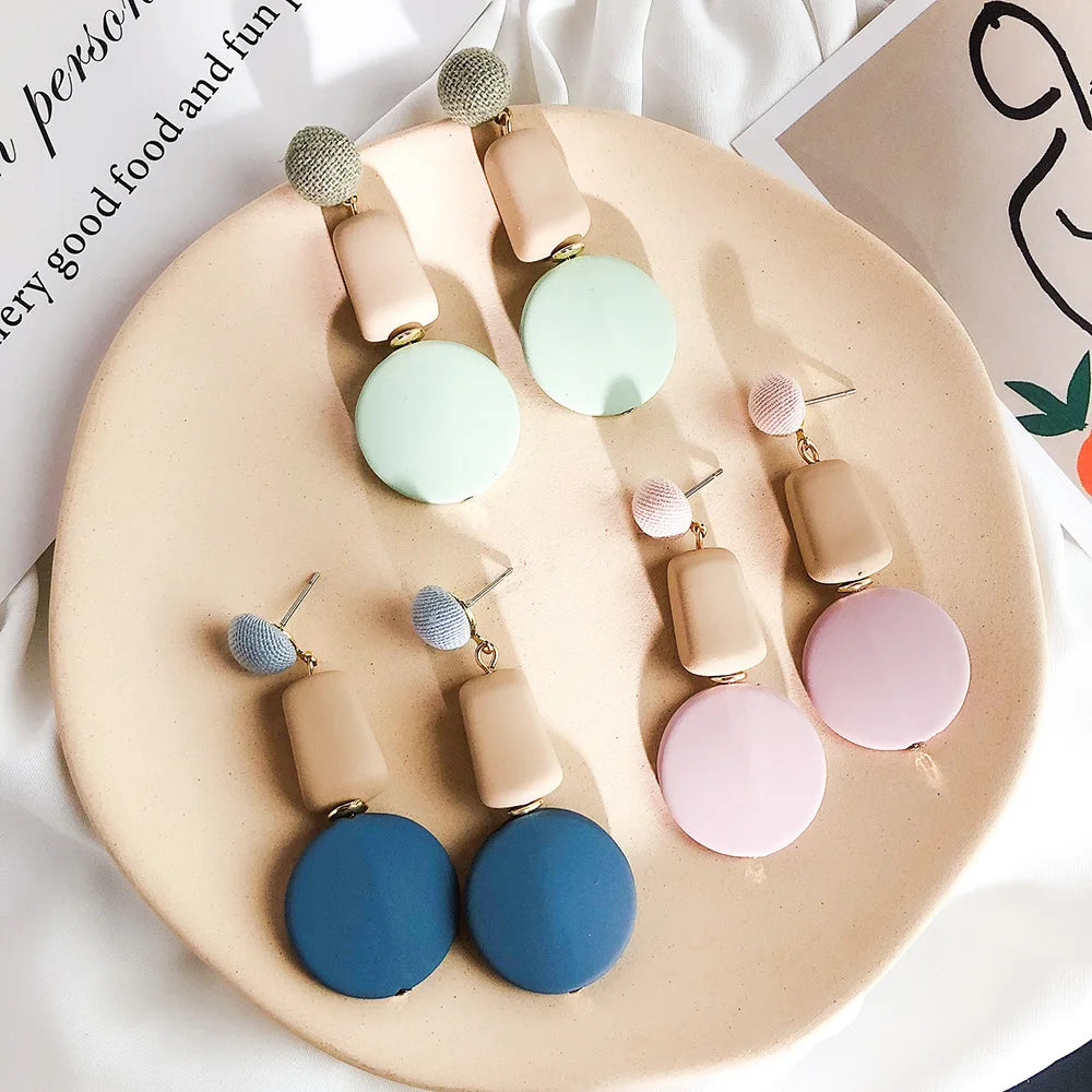Hemasa New Acrylic Long Earrings Foe Student Gift Jewelry Luxury Earrings