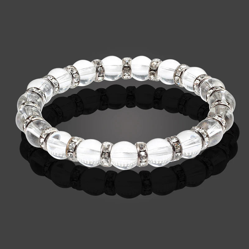 Hemasa Fashion Charm Natural Stone Women Bracelet /Colorful Rhinestone Transparent  Beads Bracelets