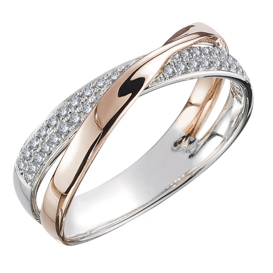 Huitan Delicate Simple Cross Female Ring Love Jewelry Valentines Anniversary Gift Suit Various Occasions Fashion Women Jewelry
