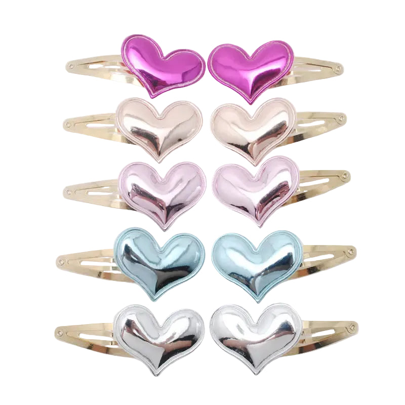 Tejesa 20pcs/lot Girls Hairclips Glitter Heart  Birthday Gift Baby Girls / Kids  Hair Clip For Children