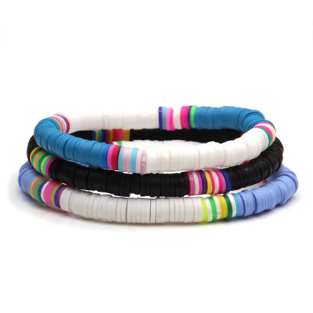 Hemasa Boho African Multicolor Polymer Clay Heishi Beads  Bracelet Women /Girl