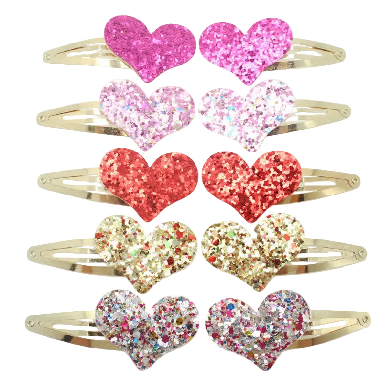 Tejesa 20pcs/lot Girls Hairclips Glitter Heart  Birthday Gift Baby Girls / Kids  Hair Clip For Children