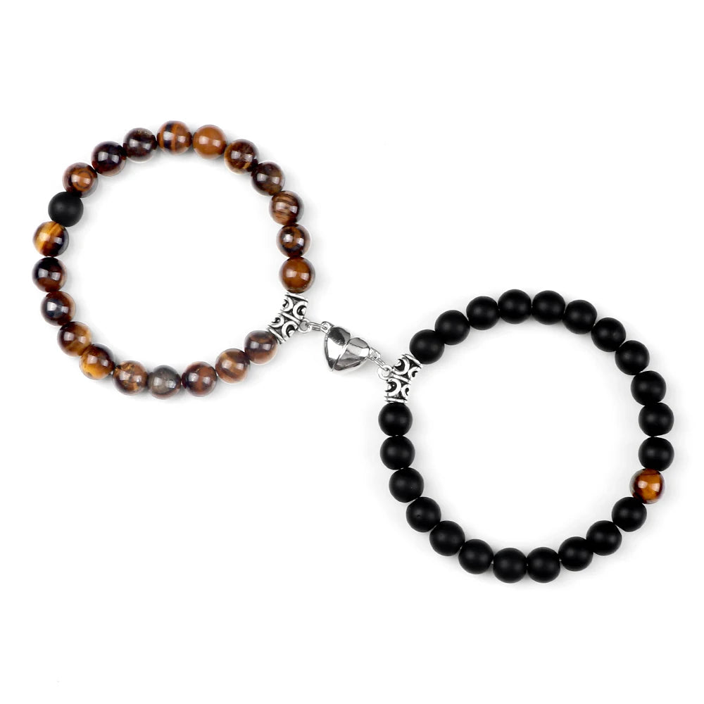 Hemasa 2pcs/set Natural Stone Beads Bracelet