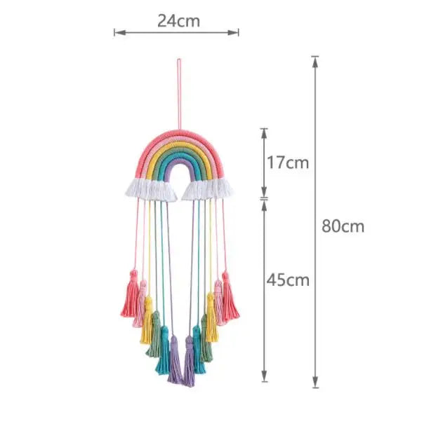 Nordic Kids Room Beads Garland Wall Decoration Handmade Rainbow Nursery Room Decor Hanging Decor Boys Girls Room Decor