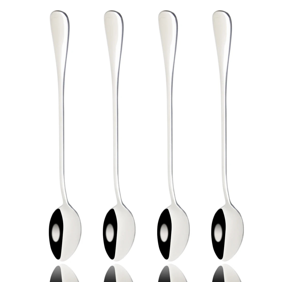 4Pcs Juice Coffee Stirring Spoon Set Colorful Cutlery Tea Spoon Dinnerware Ice Cream Long Handle Scoop Silverware Kitchen Tools