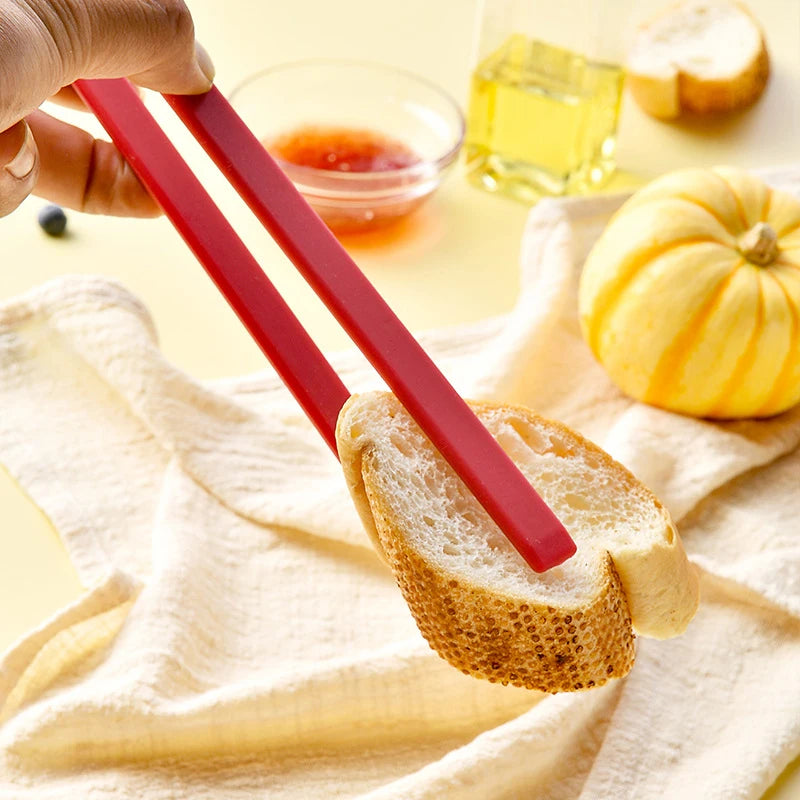 Tejesa  29cm Silicone Grill Tongs Non-Stick Food Bread Clip Heat Resistant BBQ Salad Cooking Serving Clamp Steak Pasta Clip For Kitchen