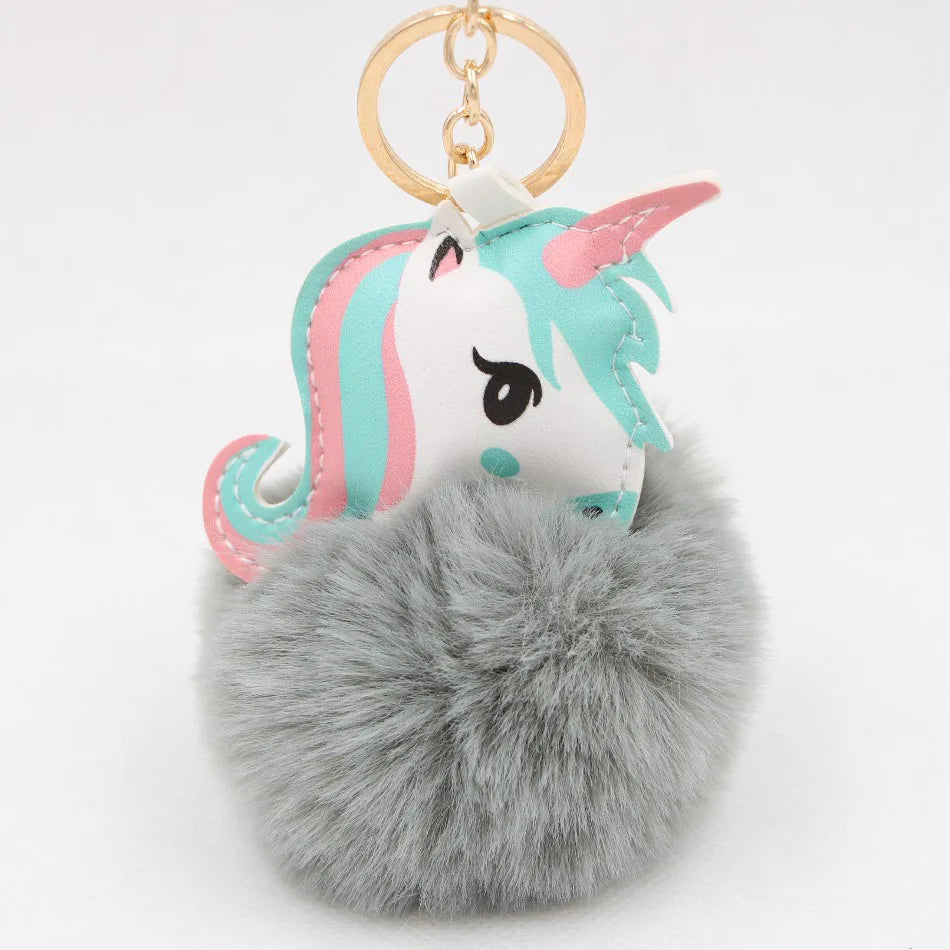 Fashion Key Chain Owl Fox Rhinestone Jewelry Unicorn Keychain for Women Girls Bag Cellphone Car Decoration