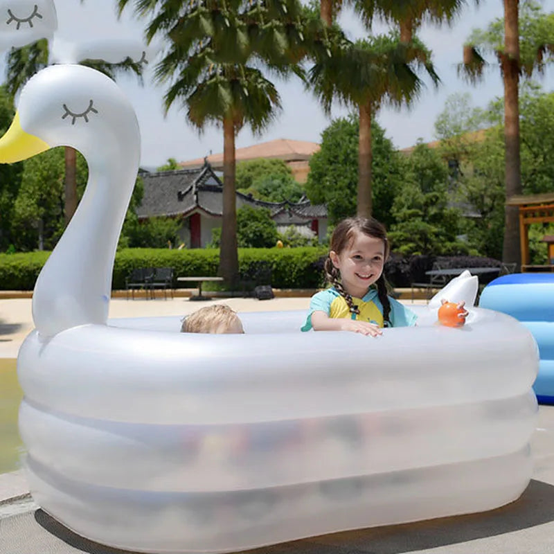 Hemasa Swan Inflatable Swimming Pool Large Adult Children's Thickened Household Pools