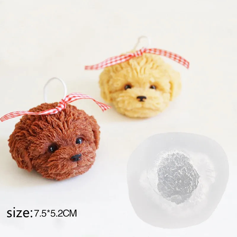 Cute Teddy Dog Candle Molds