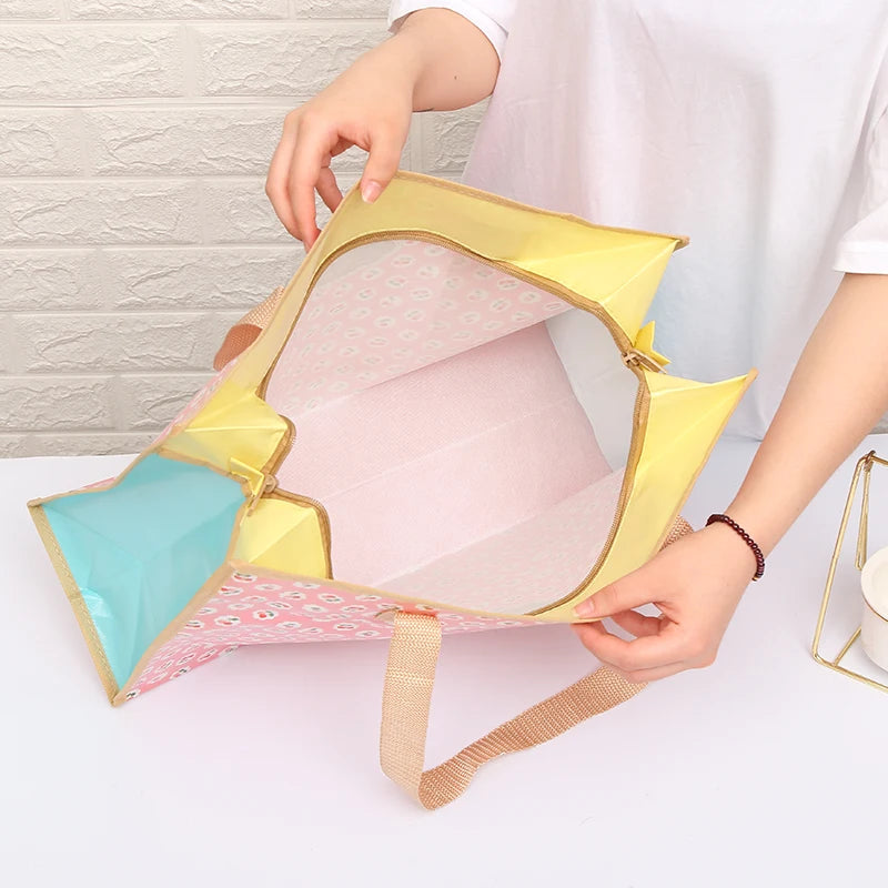 Hemasa Shopping Bag Foldable Reusable Tote Folding Pouch Travel Non-woven Bathroom Storage Bag