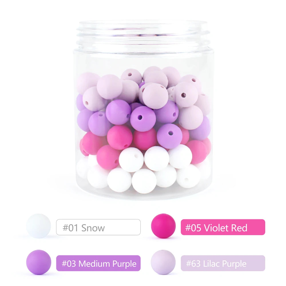 20Pcs Silicone Beads 12MM Round Perle Baby Teething Beads DIY Pacifier Clip Chain Jewelry BPA Free Oral Care Chew Baby Teether