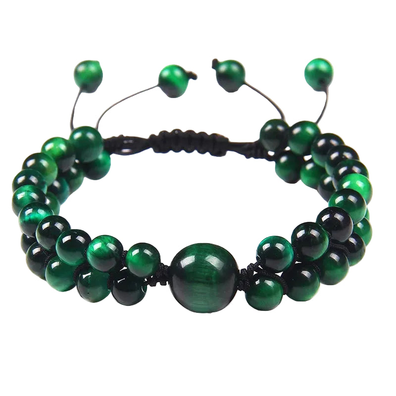 Tejesa Double Layer Handmade Braided Bracelet Buddha Natural Tiger Eye Stone Beads Bracelets For Women Men Wristbands Exquisite Jewelry