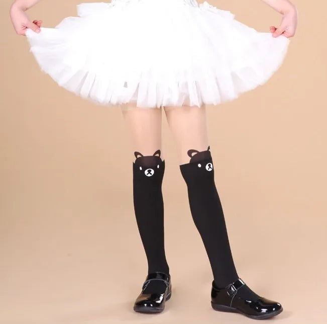 Cartoon Tights for Girls Child Velvet Pantyhose Stockings velvet Dance Tights Girls Cat Stockings Leg Warmer Cute 3-12 Years