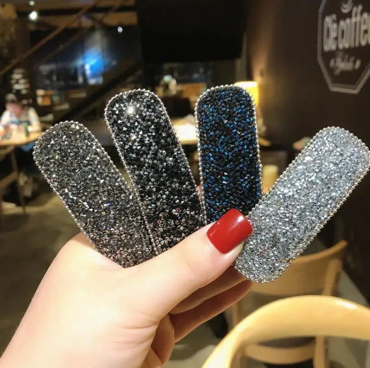 Hemasa 4Pcs Large snap hair clip For Women /Large Barrettes Shiny Hairpins Hairgrips Gold Black Clips For Hair Jewelry Hair Accesories