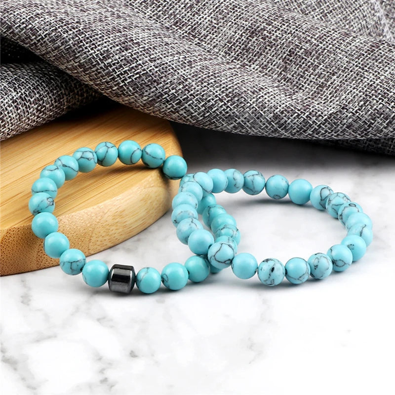 Hemasa Malachite Beads Bracelet Set /8mm Natural Lava Stone Bracelets for  Women