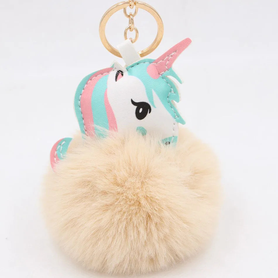 Fashion Key Chain Owl Fox Rhinestone Jewelry Unicorn Keychain for Women Girls Bag Cellphone Car Decoration