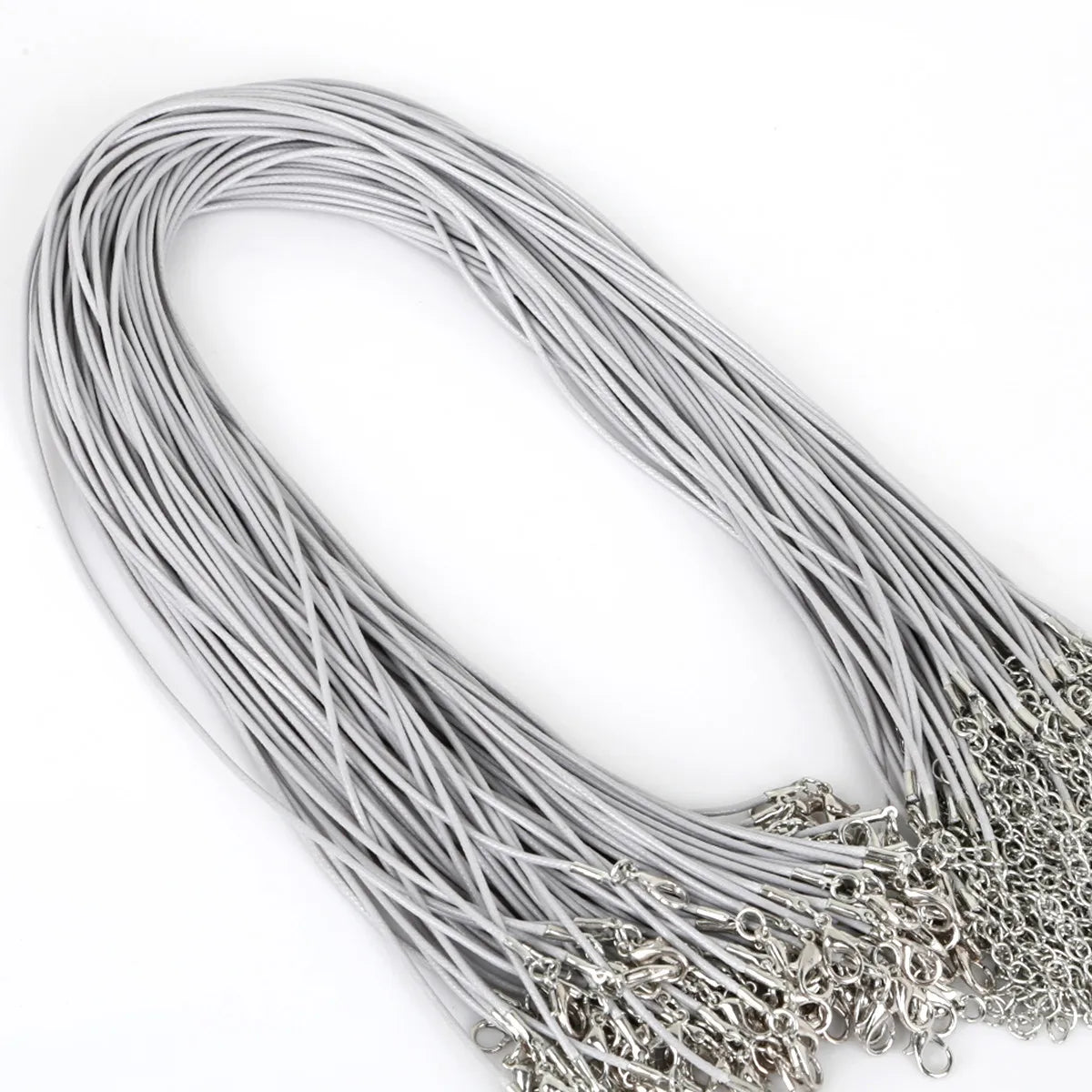 10Pcs 1.5/2mm Cotton Waxed Cord Adjustable Braided Rope String Necklace Chain with Lobster Clasp DIY Jewelry Making Handmade