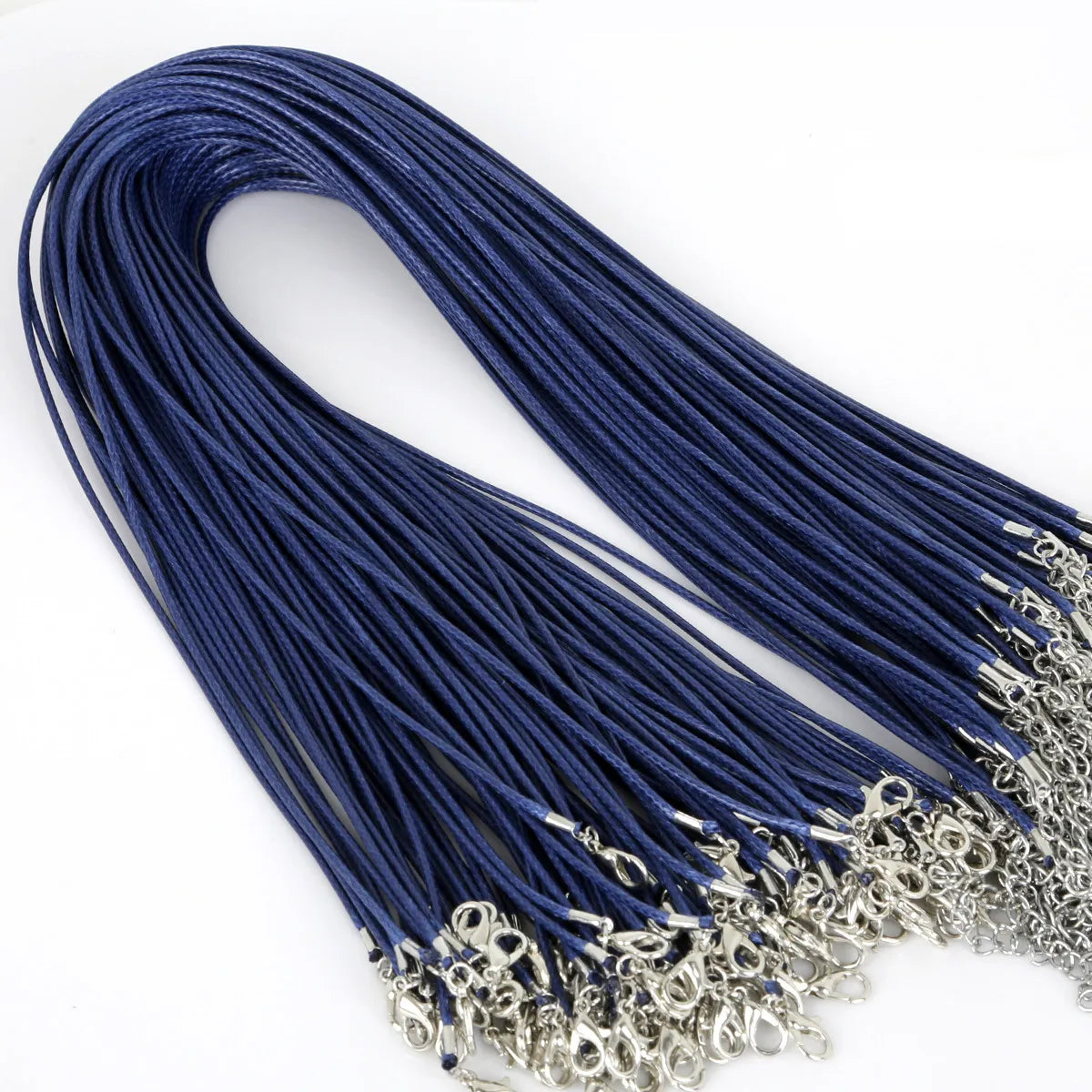 10Pcs 1.5/2mm Cotton Waxed Cord Adjustable Braided Rope String Necklace Chain with Lobster Clasp DIY Jewelry Making Handmade
