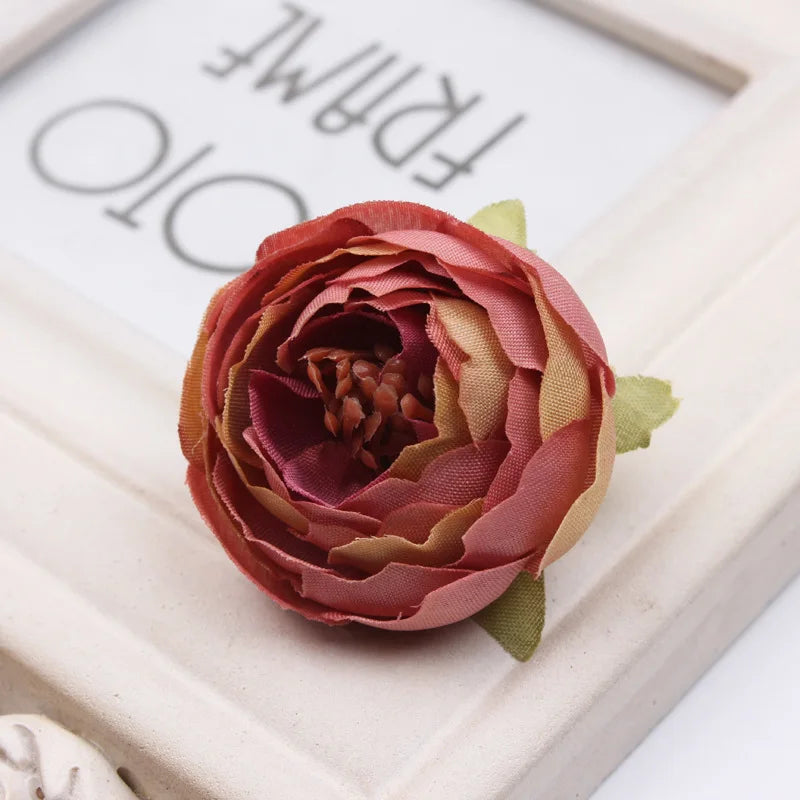 Artificial Silk Tea Rose Bud Flower Heads for DIY Wedding, Flower Wall, Event Party, Garland, Headware Deco, 4.5cm, 17Colors