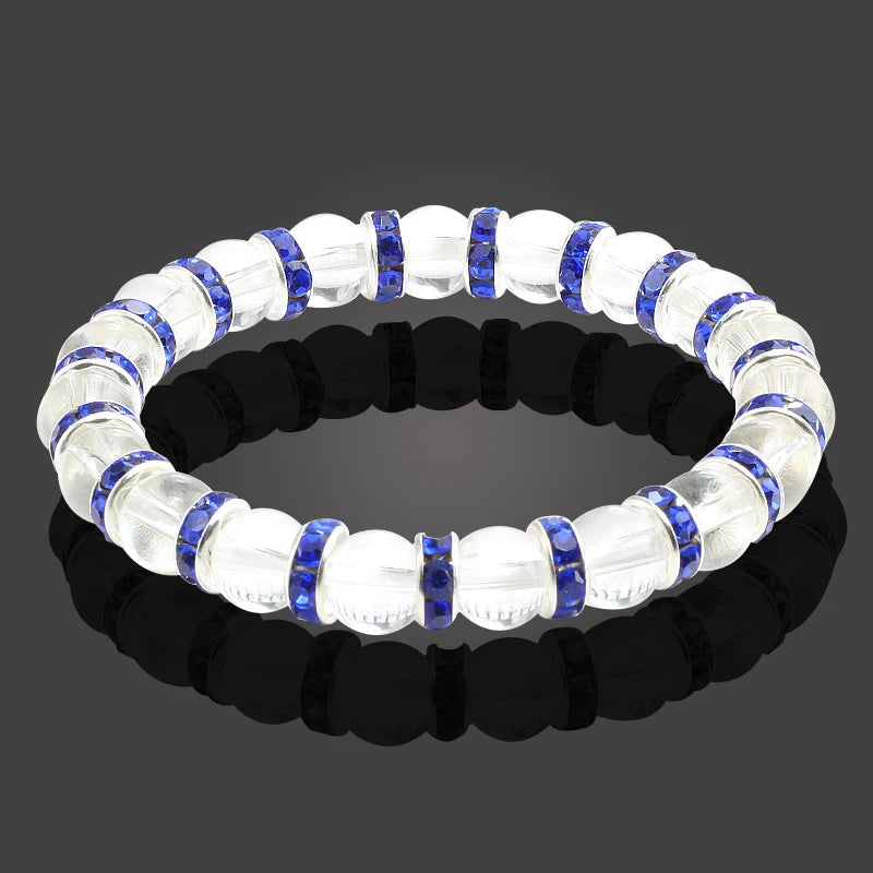 Hemasa Fashion Charm Natural Stone Women Bracelet /Colorful Rhinestone Transparent  Beads Bracelets