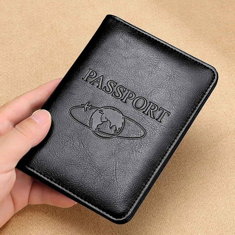 Tejesa Passport Holder RFID Blocking Genuine Leather on Cover for Passport Bag/ Multifunctional Travel Air Ticket Leather Case Wallet