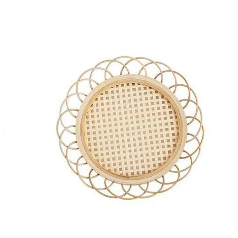 Hemasa Rattan Hand-Woven Coaster Teapot Placemat  for  Dining Table (Set of 4)