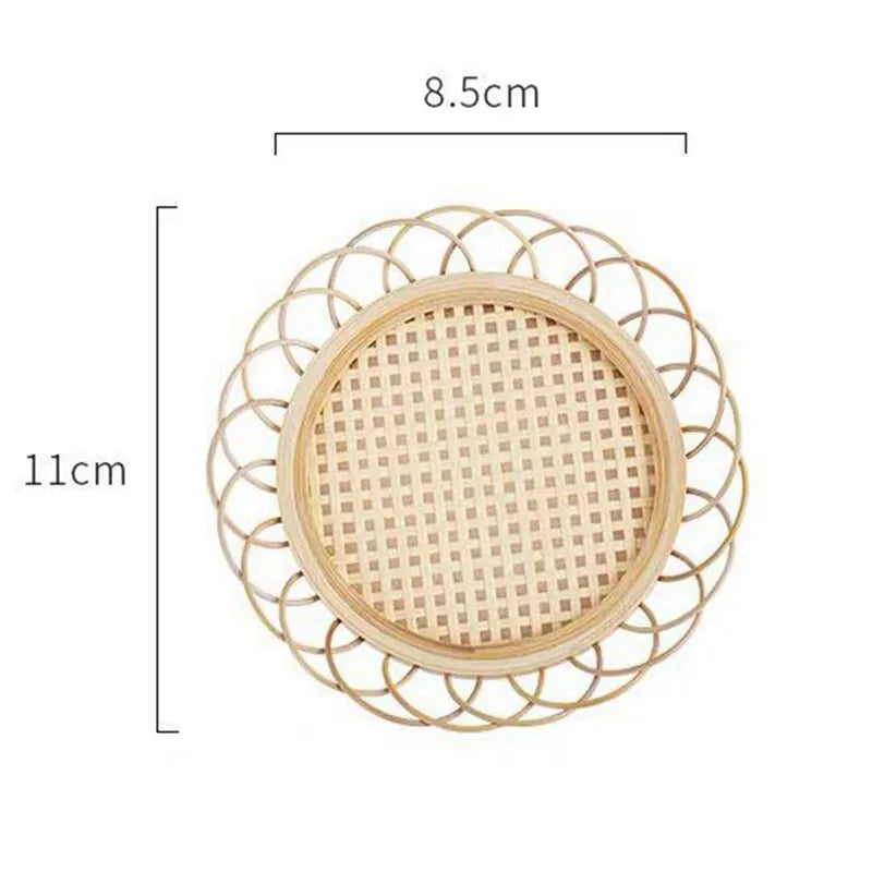 Hemasa Rattan Hand-Woven Coaster Teapot Placemat  for  Dining Table (Set of 4)