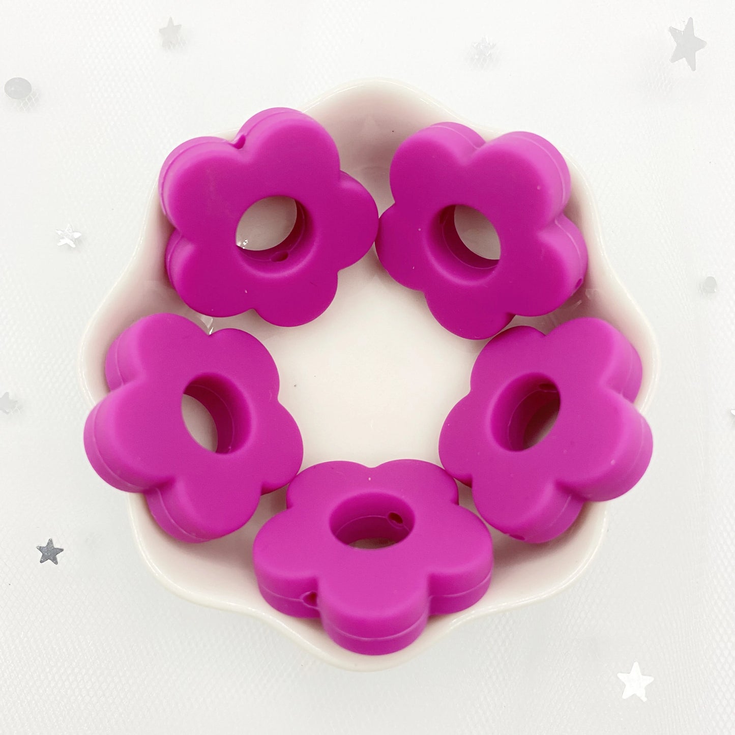 10 pcs Flower Silicone beads Baby Teething nursing DIY Crafts teething chew Beads Clips Soother Chain Accessories babi Toys