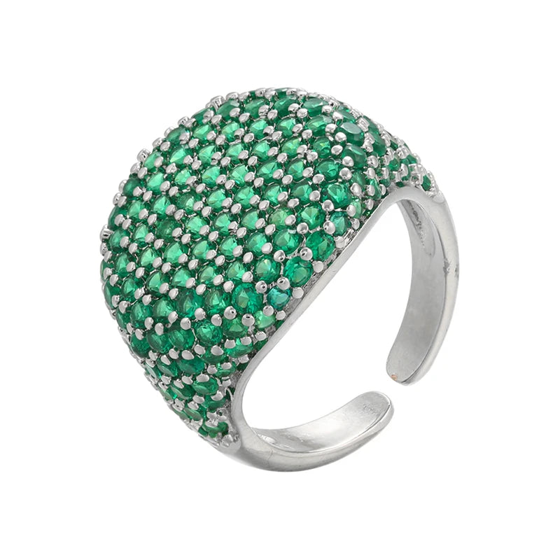 Tejesa  gold color Candy Crystal Ring for women CZ Zircon Opening women Ring