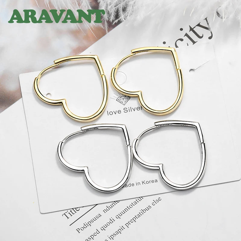 Hemasa  925 Silver Heart Hoop Earring For Woment