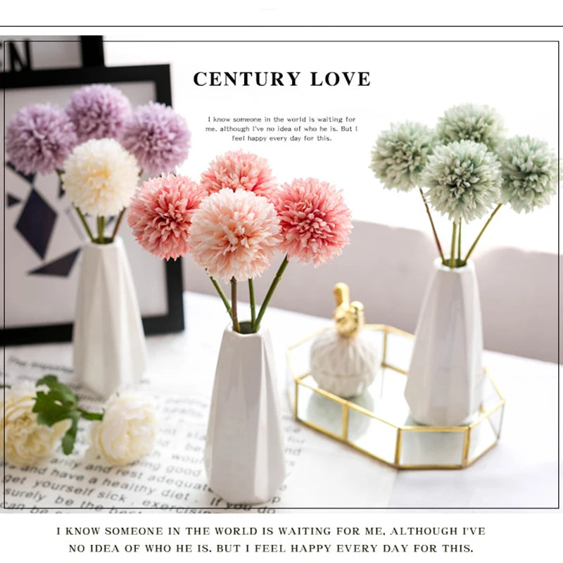 Tejesa 15Pcs Hydrangea Artificial Flowers Bouquet For Home Bedroom Decor Wedding Decoration Craft Vases Flower Arrangement Accessories