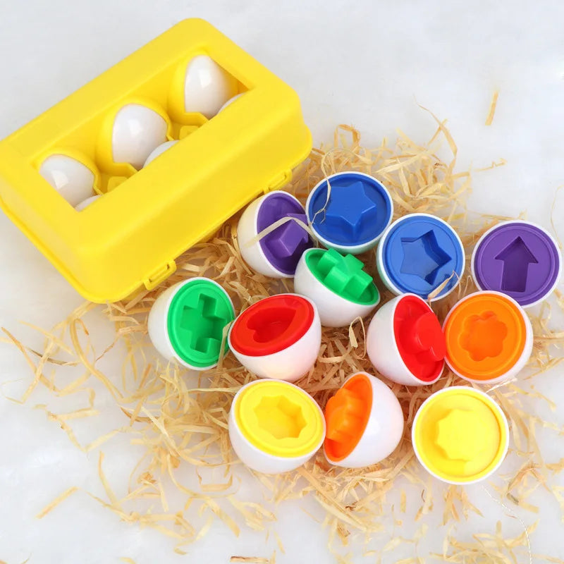 Hemasa Shape Matching Easter EggsToy for Kids Baby Learning Educational Toy Montessori Smart Eggs Games Sorters Toys For Children Gifts