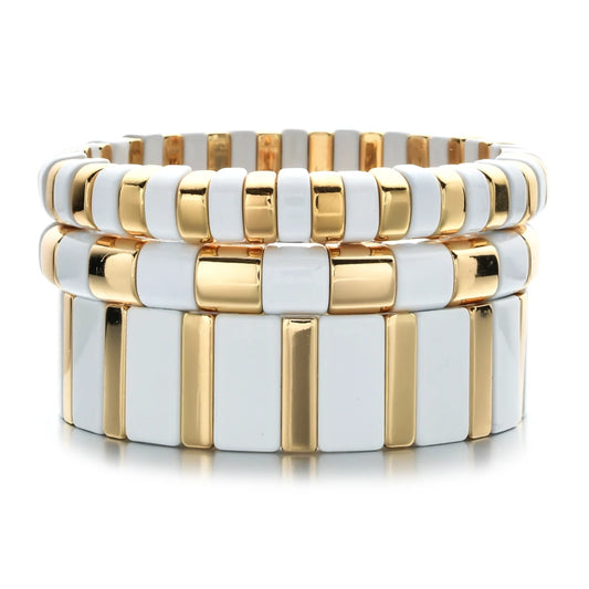 Hemasa Enamel Tiles Stretch Bracelets for  Women / Girls