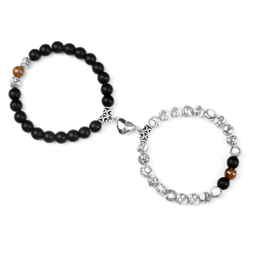 Hemasa 2pcs/set Natural Stone Beads stretchable Bracelet for Girls