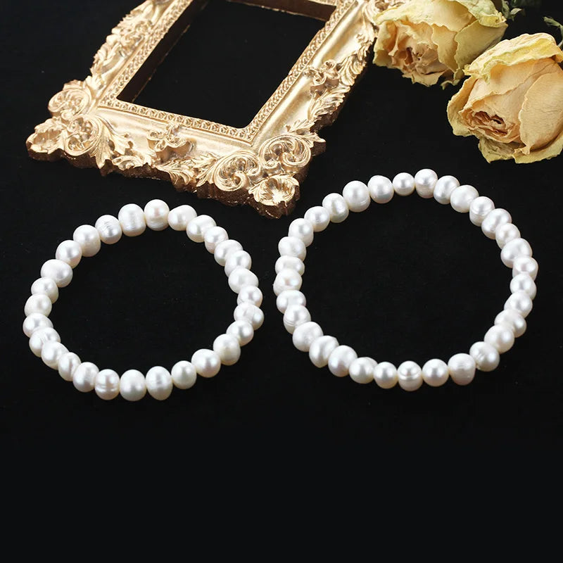 Cauuev Real Natural Freshwater Pearl Bracelet for Girls Jewelry Women 2021 Trendy
