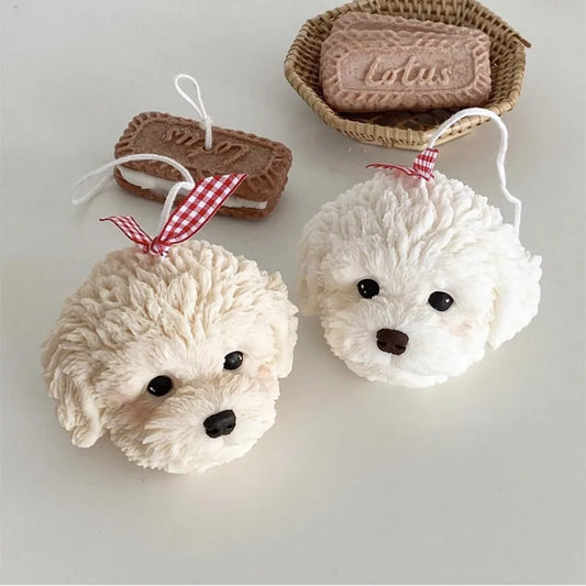 Cute Teddy Dog Candle Molds