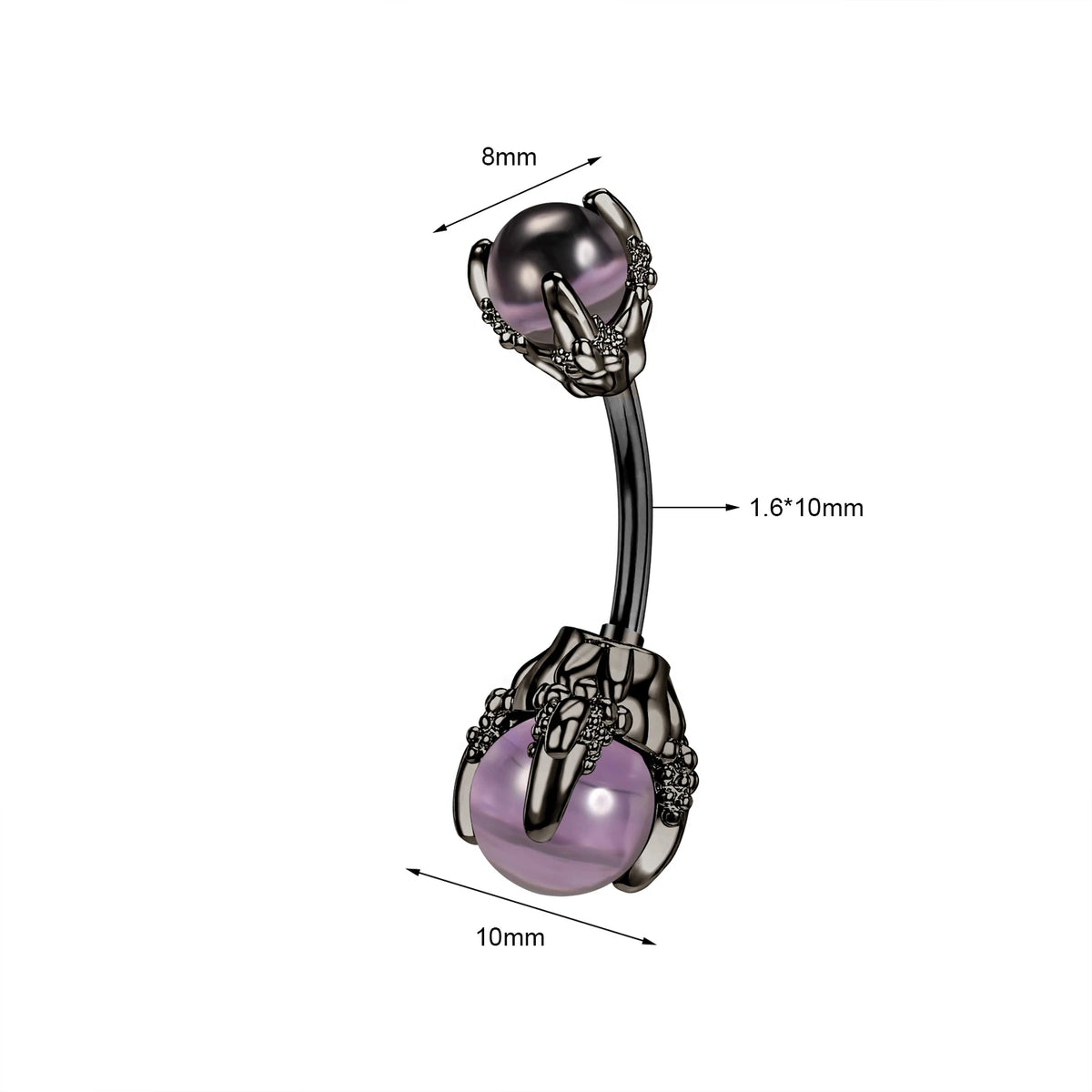 ZS 14G Bat Belly Button Ring Crystal Bat Navel Piercing Black Plated Body Piercing  Red Zircon Bat Belly Piercing Jewelry Women