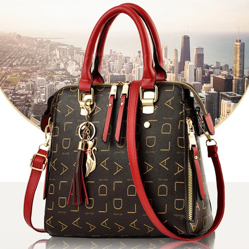 Hemasa Handbag Women PU Leather Tassel Top-handle  Shoulder Bag