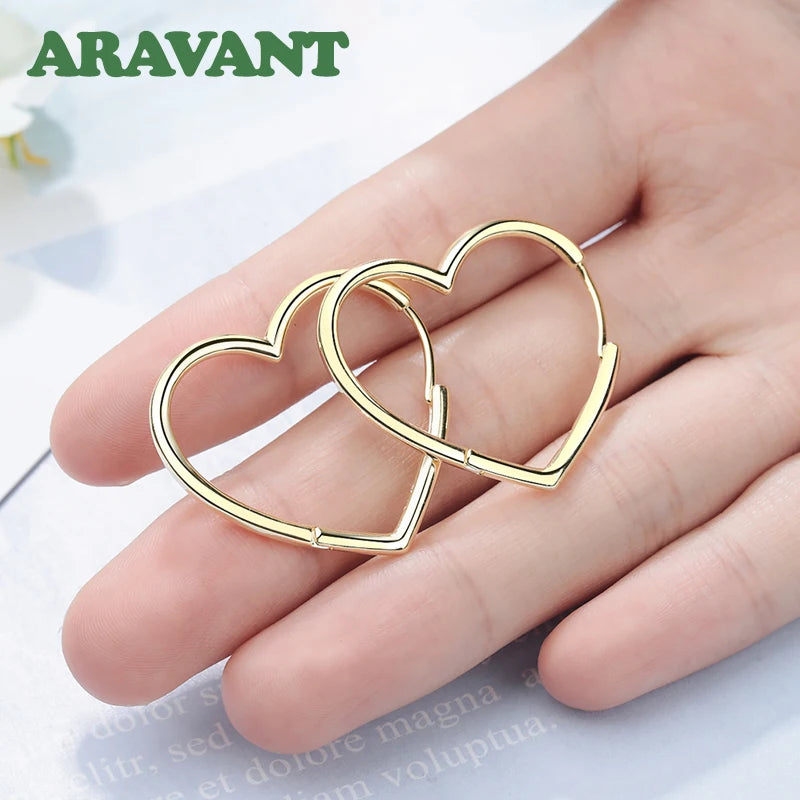Hemasa  925 Silver Heart Hoop Earring For Woment