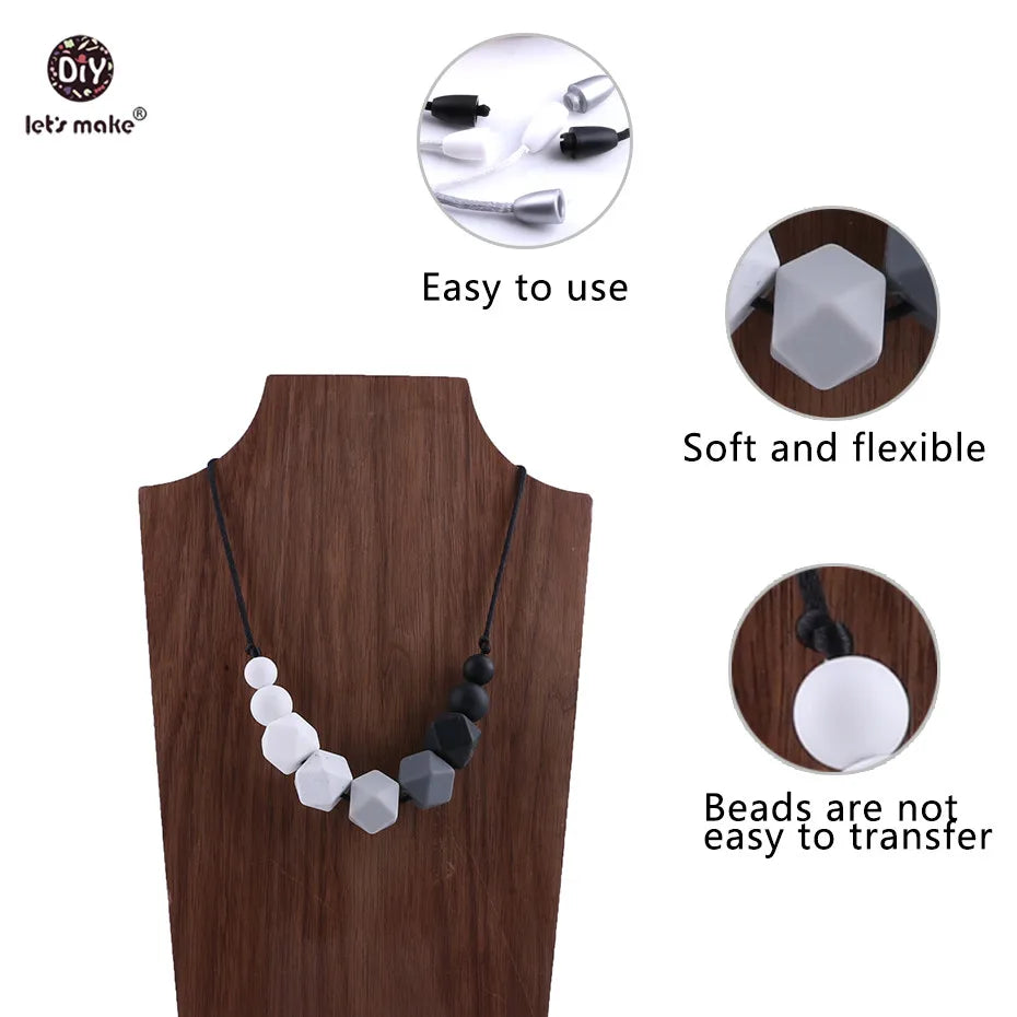 Let's Make 1PC Silicon Teether Food Grade Silicone Beads DIY Accessories Baby Products Bites Toys Baby Gifts Baby Teething Toys