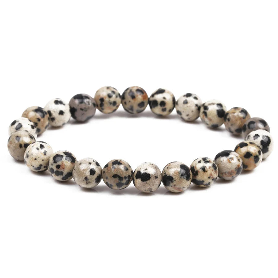 Hemasa Stone Lava Rock Tiger Eye Black Onyx Matte Healing Beads Stretch Bracelet