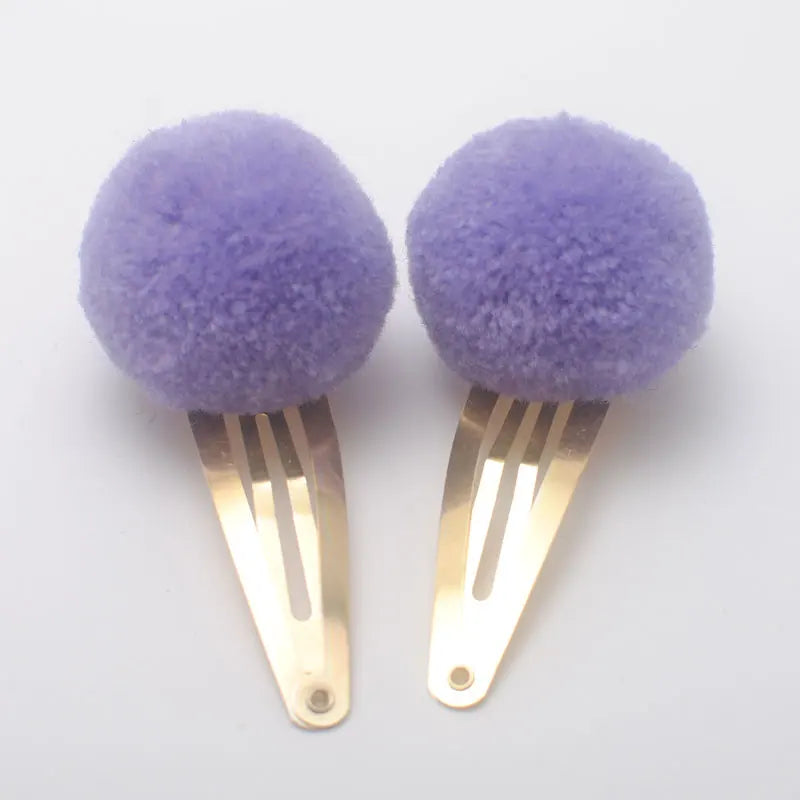 Cute Girls Ponytail Holders Kids Hair Clips Elastic Hair Bands Children Ball Hair Tie Pom Pom Elastic Hair Gum Rope Accessories