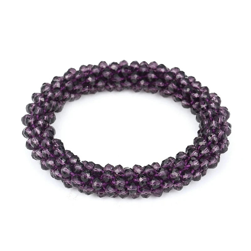 LOVBEAFAS Boho Elastic Bracelets & Bangles For Women Vintage Stretch Bohemian Femme Crystal Glass Beads Bracelets Party Jewelry