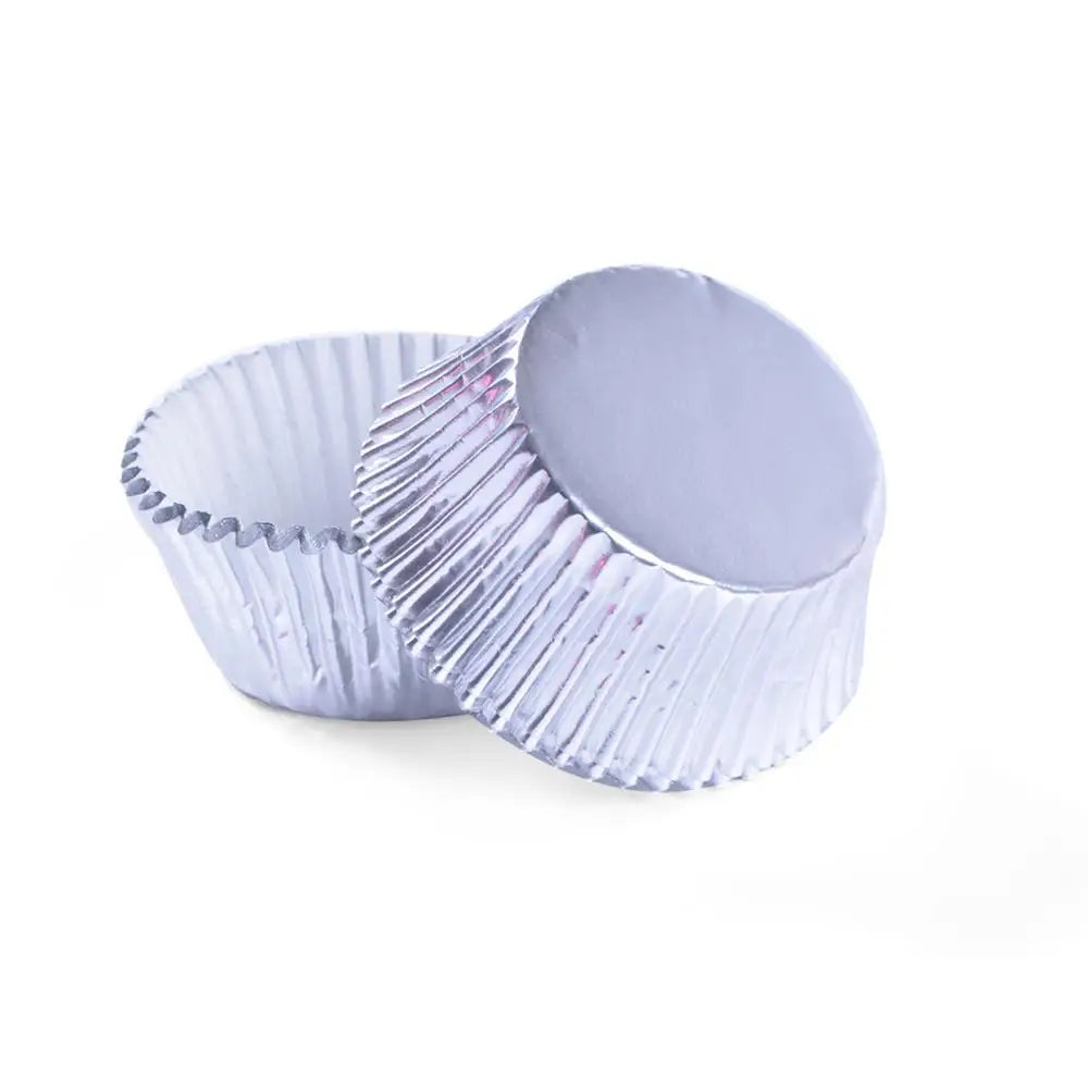 Tejesa 100pcs Thickened Aluminum Foil Cups Cupcake Liners Mini Cake Muffin Molds for Baking