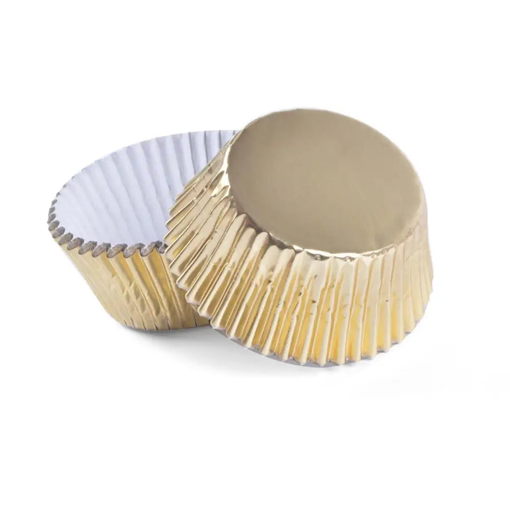 Tejesa 100pcs Thickened Aluminum Foil Cups Cupcake Liners Mini Cake Muffin Molds for Baking