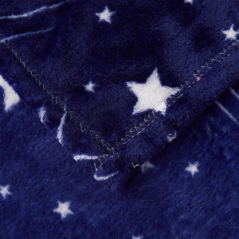 Bright Stars Bedspread blanket 200x230cm High Density Super Soft Flannel Blanket to on for the Sofa/Bed/Car Portable Plaids