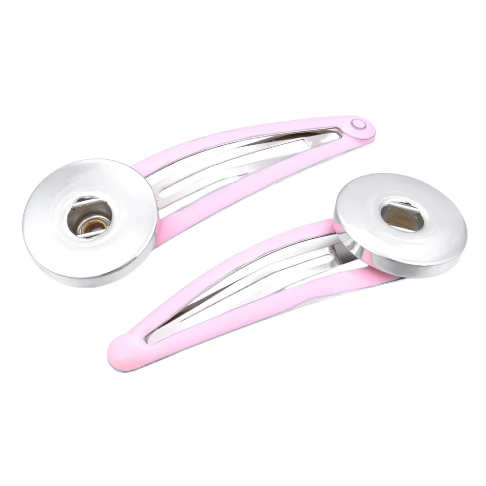 Hemasa  10Pcs  Hairgrips 18mm Ginger Snap Button Hair Clip for Girls