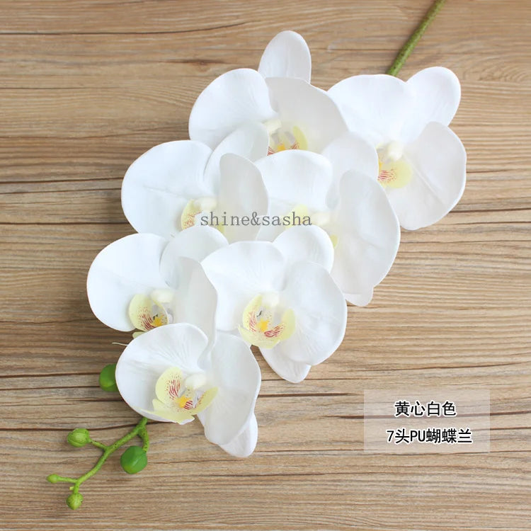 1 Set High Grade Artificial Orchids Arrangement Latex 3Dprint Real Touch Large Size Luxury Table Flower Home Hotel Decor No Vase