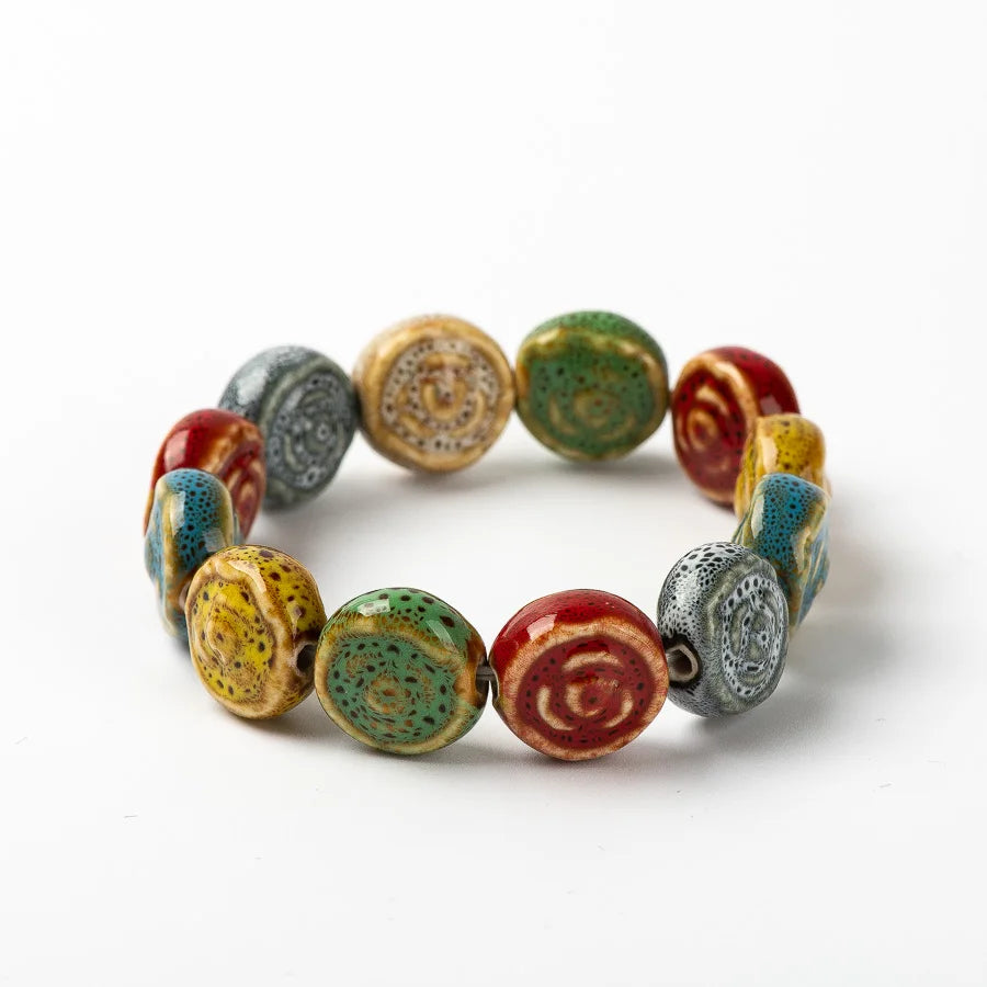 Hemasa Colorful Unique Rose Ceramic beads bracelets