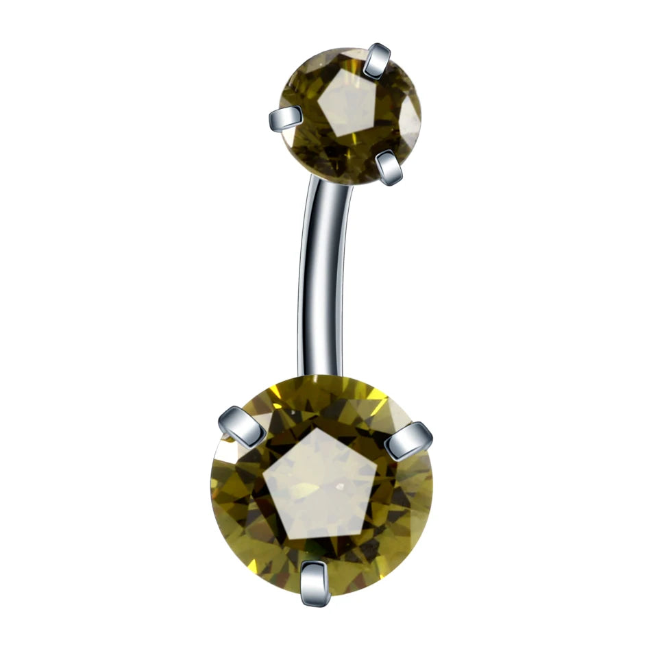 1Pc Sexy Belly Bars Belly Button Rings Belly Piercing CZ Crystal Rhinestone Body Jewelry Navel Piercing Rings Drop Shipping